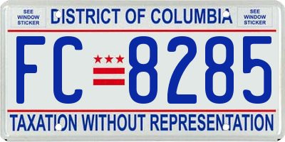 DC license plate FC8285