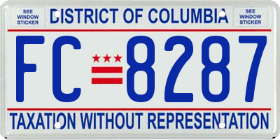 DC license plate FC8287