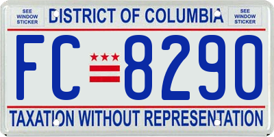 DC license plate FC8290