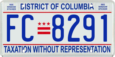 DC license plate FC8291