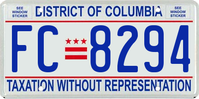 DC license plate FC8294