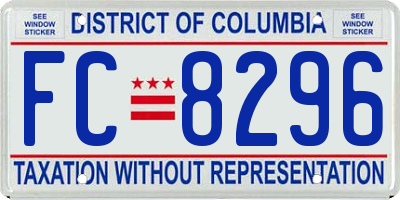 DC license plate FC8296