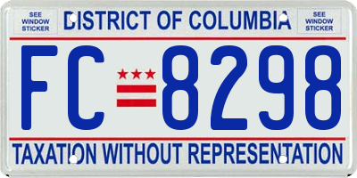 DC license plate FC8298