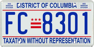 DC license plate FC8301