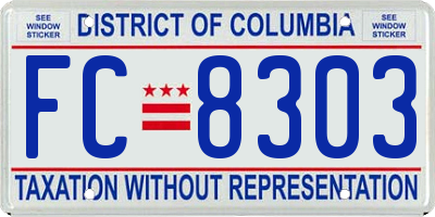 DC license plate FC8303