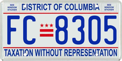 DC license plate FC8305