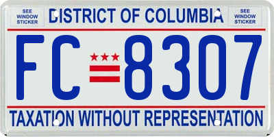 DC license plate FC8307