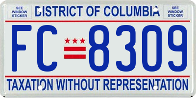 DC license plate FC8309