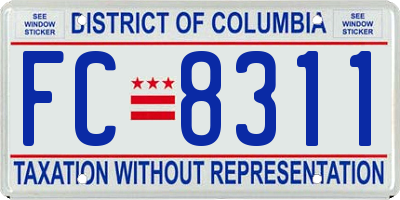 DC license plate FC8311