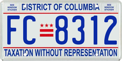 DC license plate FC8312