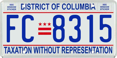 DC license plate FC8315