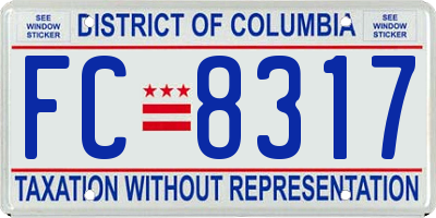 DC license plate FC8317