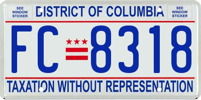 DC license plate FC8318