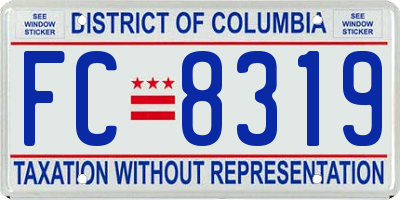 DC license plate FC8319