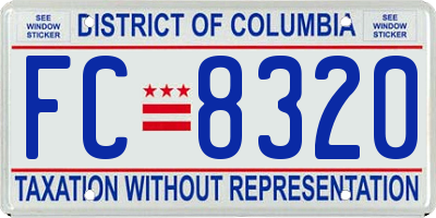 DC license plate FC8320