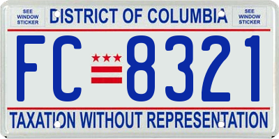 DC license plate FC8321