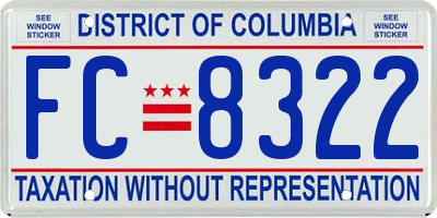 DC license plate FC8322