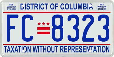 DC license plate FC8323