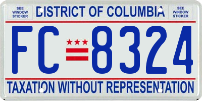 DC license plate FC8324