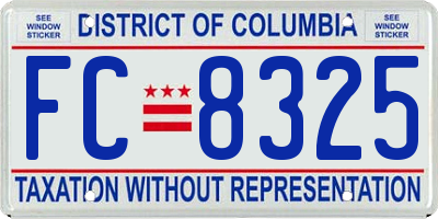 DC license plate FC8325