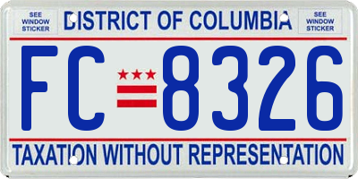 DC license plate FC8326