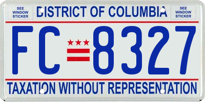 DC license plate FC8327