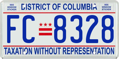 DC license plate FC8328