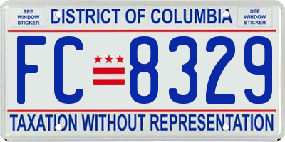 DC license plate FC8329