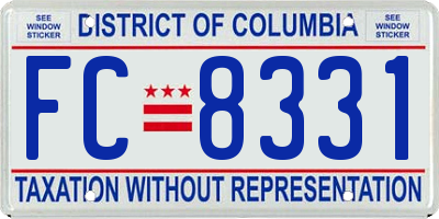 DC license plate FC8331