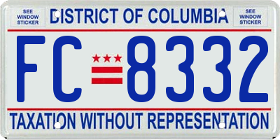 DC license plate FC8332