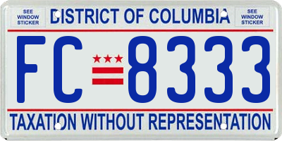 DC license plate FC8333