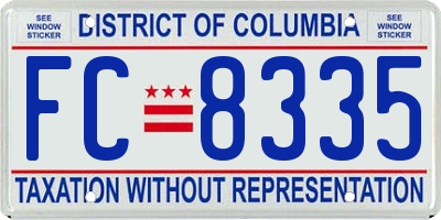 DC license plate FC8335