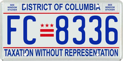 DC license plate FC8336