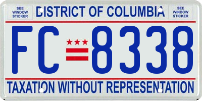 DC license plate FC8338