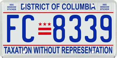 DC license plate FC8339