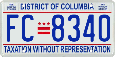 DC license plate FC8340