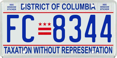 DC license plate FC8344