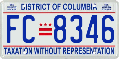 DC license plate FC8346