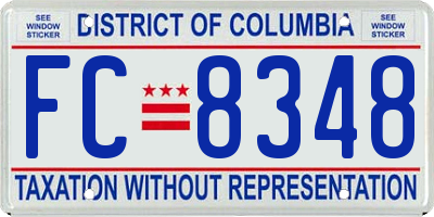 DC license plate FC8348