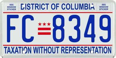 DC license plate FC8349