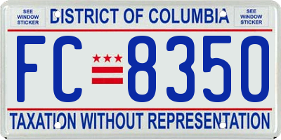 DC license plate FC8350