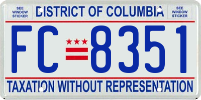 DC license plate FC8351