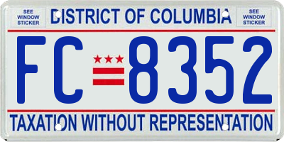 DC license plate FC8352