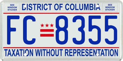 DC license plate FC8355