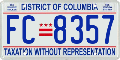 DC license plate FC8357