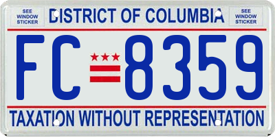 DC license plate FC8359