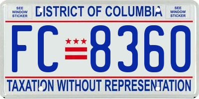 DC license plate FC8360