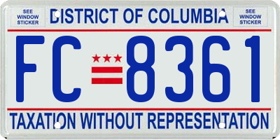 DC license plate FC8361