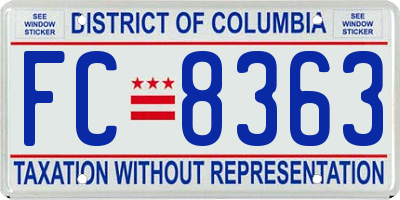 DC license plate FC8363