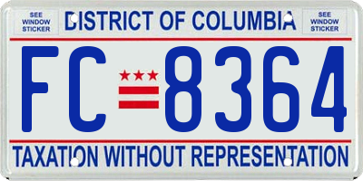 DC license plate FC8364